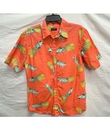 Ocean Current Orange with Pineapples Tropical Short Sleeve Shirt Large - $20.56 CAD