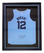 Ja Morant Signed Framed Blue Fanatics Memphis Grizzlies Basketball Jerse... - £540.38 GBP
