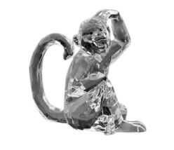 Monkey 93067 Figurine Crystal Cut Acrylic Clear 3.3&quot; H - $22.77