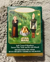 Star Wars Episode 1 Jedi Council 3 Figure Set  Hallmark Keepsake Ornament New - $14.17