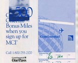 Continental Airlines Ticket Jacket &amp; 4 Tickets Tampa to Houston 1995 - £17.40 GBP