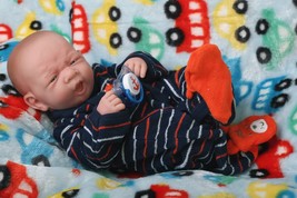 Baby Boy Real Reborn Doll Clothes 15" inch Newborn Soft Vinyl Silicone LifeLike  - $139.99