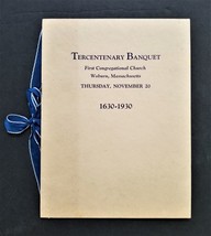 1930 antique First CONGRESSIONAL CHURCH woburn ma TERCENTARY BANQUET PRO... - £37.59 GBP