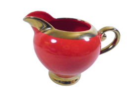 Grace&#39;s Teaware Creamer Red with Gold Trim Table Decor Kitchen - £8.21 GBP