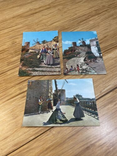 Vintage Lot of 3 Spain Windmills Travel Souvenir Postcard KG JD - $9.90