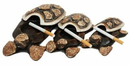 Balinese Wood Handicrafts Carved Shell Turtle Family Ashtray Box Figurin... - $29.99