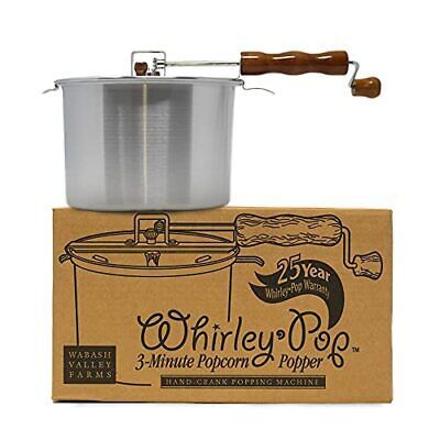 Original Whirley-Pop Popcorn Popper - Metal Gear - Silver - With Good Time Guide - $64.88
