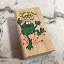 Inkadinkado Rubber Stamp Jumping Frog Great Job 2"X1" - $4.94