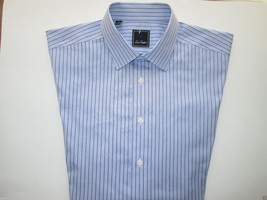 David Donahue Stripe Spread MixedTexture Men Dress Shirt Blue 17-17.25|35 $135   - £30.33 GBP