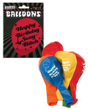 Balloons Happy Birthday Sexy Bitch Party Balloons Asst. Colors 6 CLEARANCE SALE - £5.42 GBP