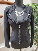 White House Black Market Women&#39;s Polyester Long Sleeve Full Zip Ruffle Jacket - £27.89 GBP