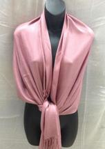Purple-ish Pink Women Soft Pashmina Classic Solid Cashmere Scarf Stole Wrap - £15.21 GBP