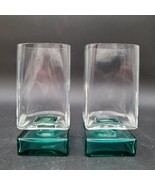 Two (2) Vintage Van Gogh-Aqua Luigi Bormioli Shot Glasses Square Turquoi... - $471.03 MXN