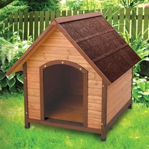 Medium 30-inch Solid Wood Dog House with Waterproof Shingle Roof - £293.88 GBP