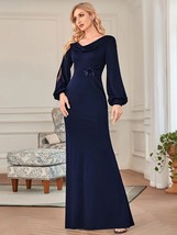 Elegant Evening Dresses V-Neck Chiffon Fishtail Floor Length Vestidos De Gala - £100.04 GBP+