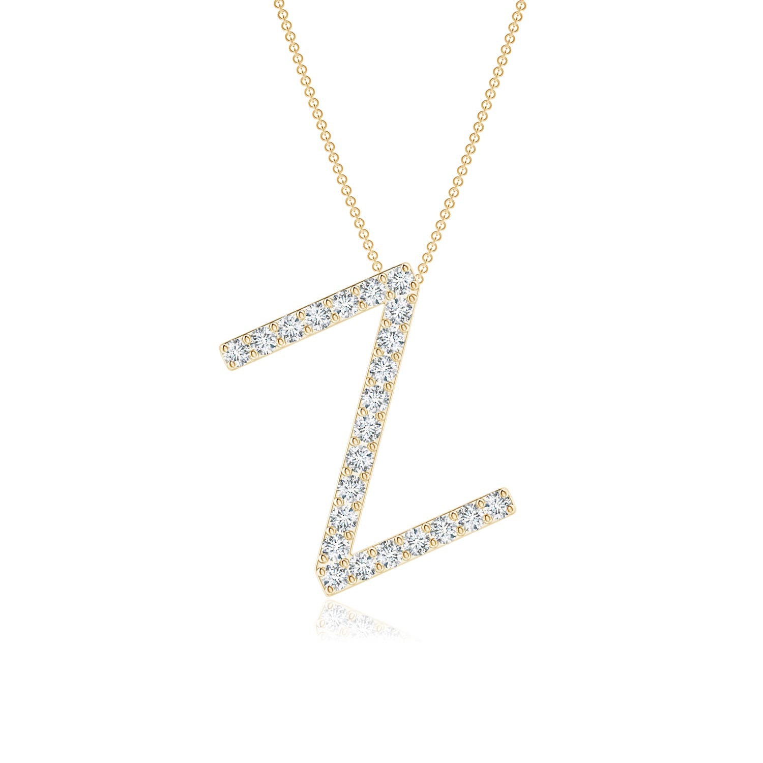 Primary image for ANGARA Lab-Grown 0.18Ct Diamond Capital "Z" Initial Pendant Necklace in 14K Gold