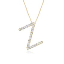 ANGARA Lab-Grown 0.18Ct Diamond Capital &quot;Z&quot; Initial Pendant Necklace in 14K Gold - £553.98 GBP