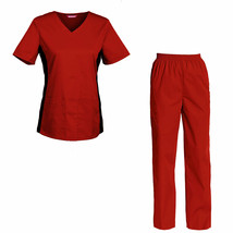 Women&#39;s Scrub Set Medical Nursing Uniform Set Top and Pants - £30.47 GBP