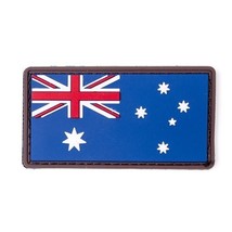 Australian Flag PVC Patch  3&quot; x 1.6 Hook + Loop Backing Aussie Flag Fast... - $12.57