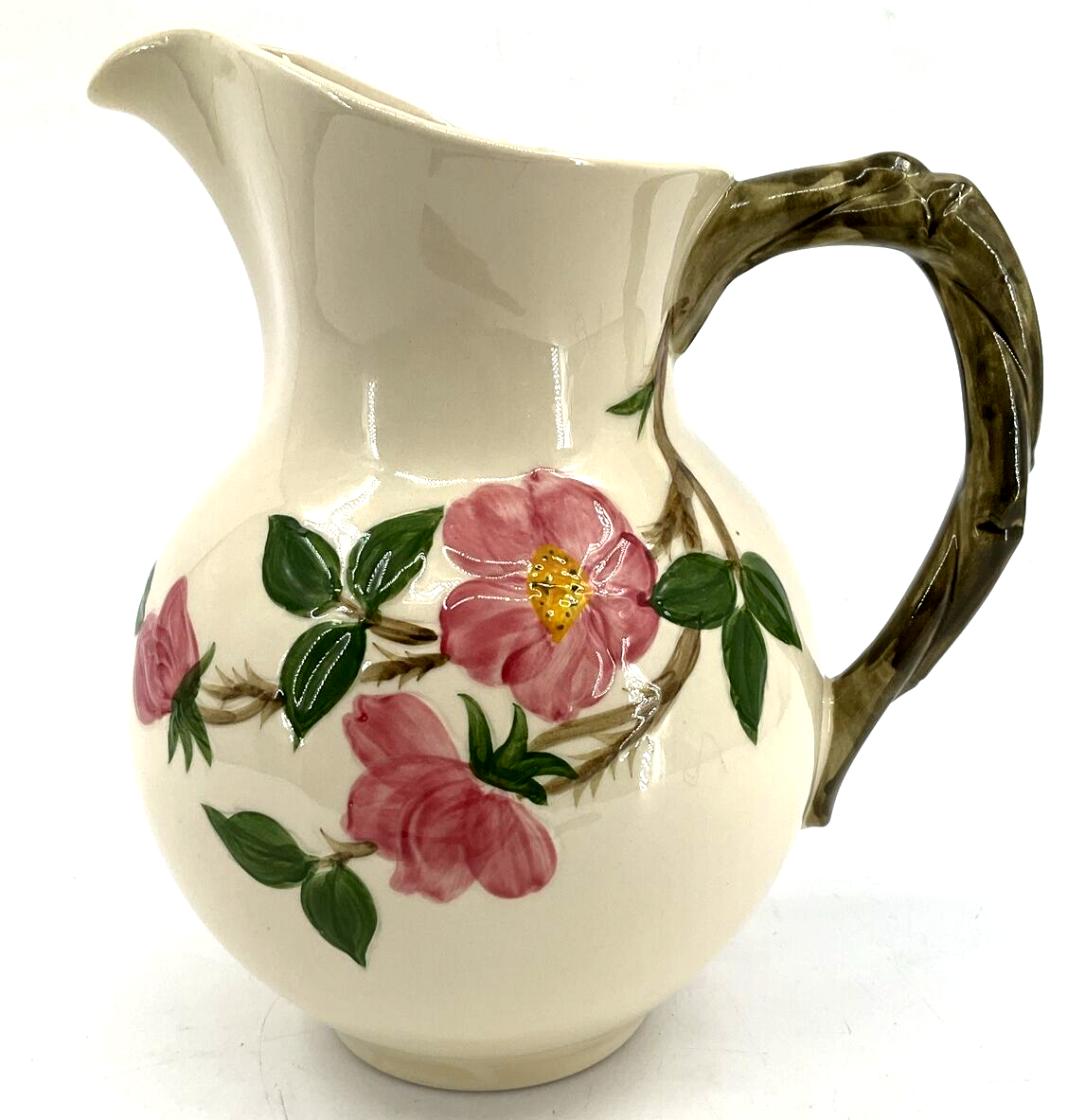 Franciscan Pitcher Floral Desert Rose Large Vintage Art Pottery 64oz Jug... - $39.11