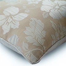 Beige Decorative Pillow Cover, Silk Jacquard Floral 16&quot;x16&quot; Silk, Floral Lady - £25.73 GBP+