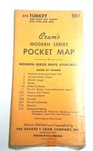 NOS Sealed Vintage 1950&#39;s Cram&#39;s Modern Series Pocket Map Turkey No 375 - £9.21 GBP