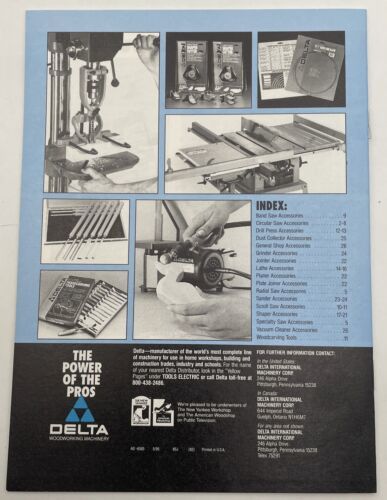 Accessories By Delta Catalog Tools Wood Lathe Accessories Woodworking 1995 - $10.40