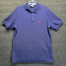 Vintage Nike Single Stitch Polo Shirt Size L Navy Blue Sleeve Mens - £15.09 GBP