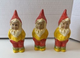 Set Of 3 Vintage Gnomes Hand painted Cast Iron- Home Decor - Antique 4.5... - $62.90