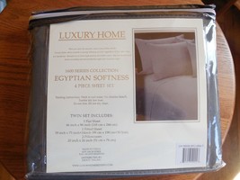 Luxury Home 6-Piece Bed Sheets Set - Gray - Size: Twin Microfiber Deep P... - $19.80