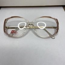 Vtg NOS Faberge 59 Mocha 70&#39;s Disco Diva Pink &amp; Clear Eyeglass Frames 54-16-130 - £23.98 GBP