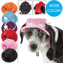 Pet Life &#39;Sea Spot Sun&#39; UV Protectant Fashion Mesh Brimmed Pet Dog Hat Cap - £11.03 GBP