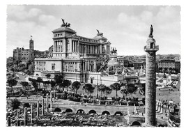 Rome Italy Vittorio Emmanuel Monument Trajans Forum Glossy 4X6 Postcard  - $4.99