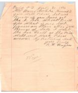 1896 Handwritten Letter R N Hughes 2 J. E. Bonebreak Hardware  Oklahoma ... - £29.03 GBP
