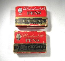 Vintage R. Esterbrook No. 3 Lettering Pens &amp; Assorted Drawlet Pens C3498 - £9.49 GBP