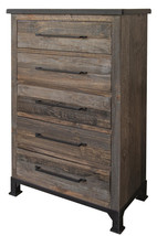36" Gray Solid Wood Five Drawer Chest - $1,104.49