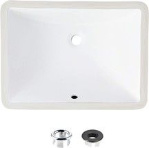 Elegant 18 1/4-Inch Ceramic Porcelain Rectangular Undermount Bathroom Sink, - £84.30 GBP