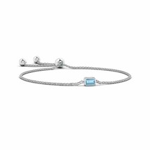 ANGARA Emerald-Cut Aquamarine Bracelet in 14k Solid Gold (Grade-AAA Size-6x4) - £510.20 GBP