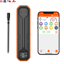 Wireless Meat Thermometer - Remote Cooking with iOS &amp; Android App, 500Ft Range - £73.65 GBP
