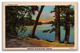 Generic Scenic Greetings View From Lake Shore Bradford VT LInen Postcard XA8 - £3.01 GBP