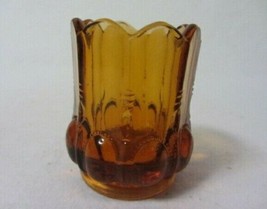 DEGENHART GLASS BEADED OVAL TOOTHPICK AMBER D IN HEART - $8.59