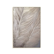 Feather 3D Abstract Canvas Oil Painting Handmade Large Wall Art Bedroom Porch - $111.03