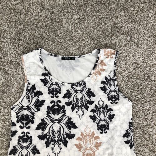 lily by firmiana tunic size medium ruffle lace detail hem Sleeveless Scoop Neck Item image 3
