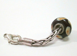 Murano Style Charm on Silver Tone Small Silver Tone Strand w Clasp - £5.53 GBP