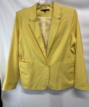 Havre’ Benard Yellow Spring Summer Linen Blazer Jacket Lined Pockets 14 - $29.67