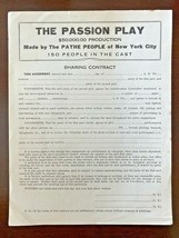 *The Life Of Our Saviour; Or, The Passion Play (1914) Orig Pathé Frères Contract - £35.39 GBP