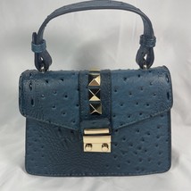 Blue Croc Texture Hand Bag Vegan Leather Small Crossbody Purse Clutch - $530.26 MXN