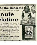 1904 Minute Gelatin Dessert Whitman Advertisement Ephemera 4.75 x 3.75&quot; - $27.56 CAD