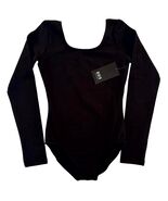Bloch Youth Size 12 Black Long Sleeve Scoop Neck Dance Leotard NWT - $9.99