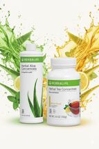 Herbalife Herbal Tea Concentrate Lemon Flavor 3.6 Oz&amp; Original Aloe Pint... - $129.21 CAD